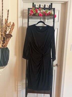 Elegant Lauren Ralph Lauren Black Twist-Detail Sheath Dress